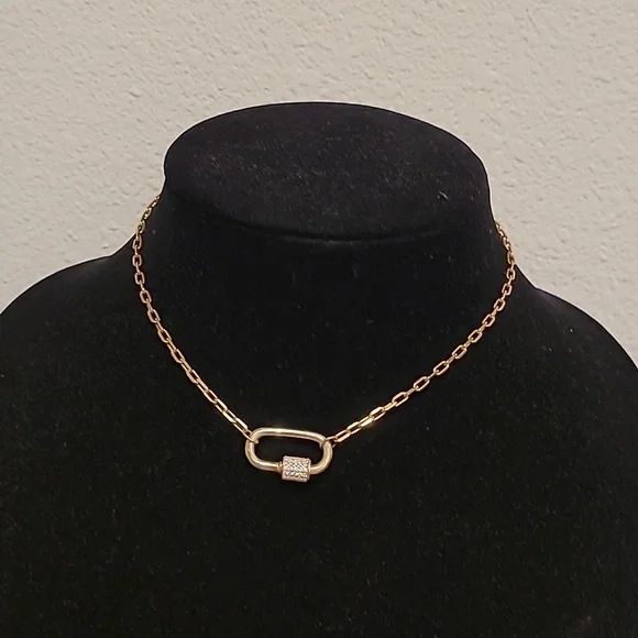 Gabi Riella Carabiner Necklace with ONE locket only New Jewelry